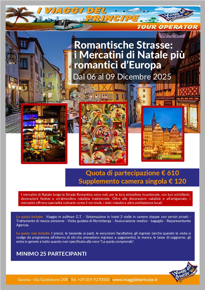 Romantische Strasse: i Mercatini di Natale più romantici d'Europa - DALLE PROVINCE DI SAVONA E IMPERIA