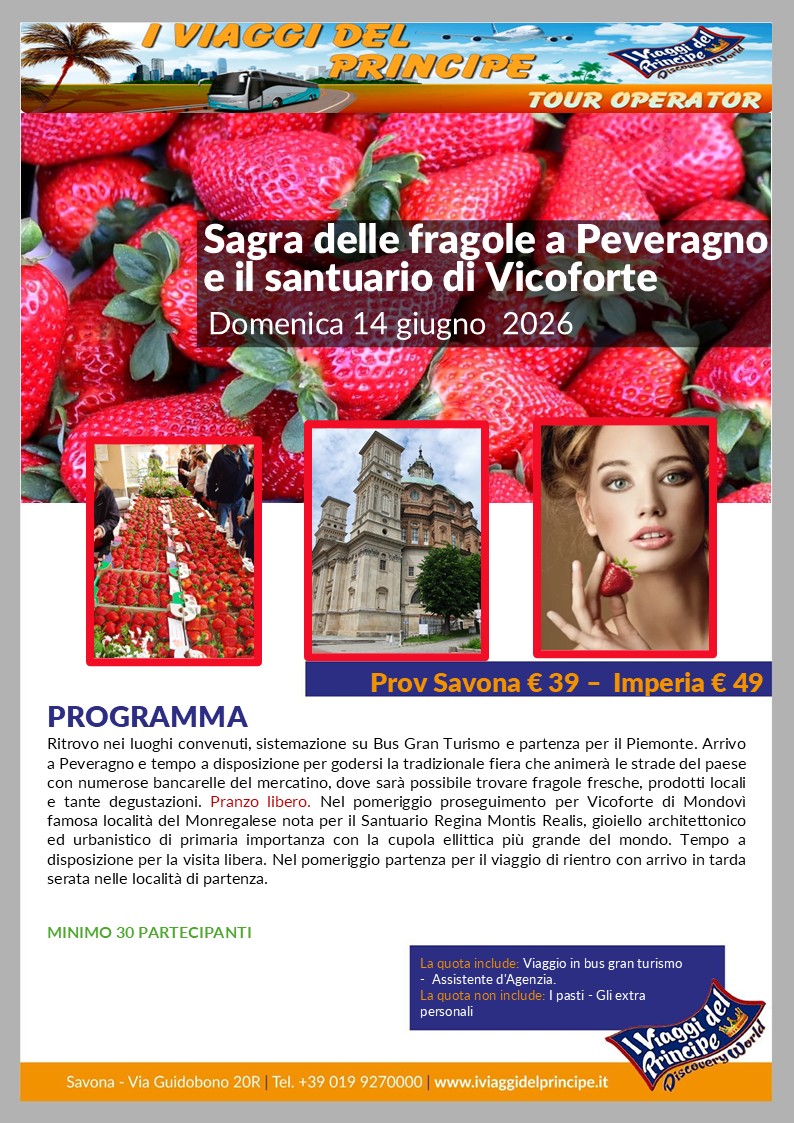 Sagra delle fragole a Peveragno e il santuario di Vicoforte