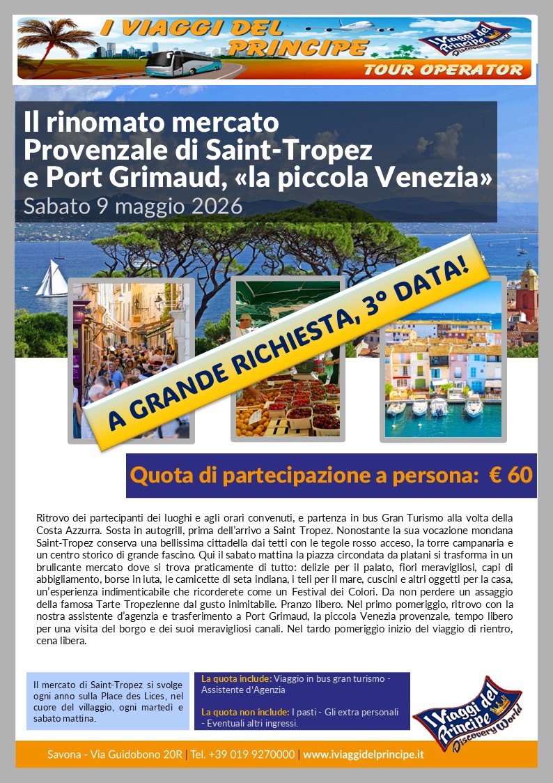 Il rinomato mercato Provenzale di Saint-Tropez e Port Grimaud 
